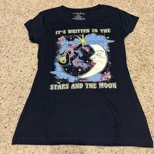 Wound Up Navy Blue Graphic Moon Tee